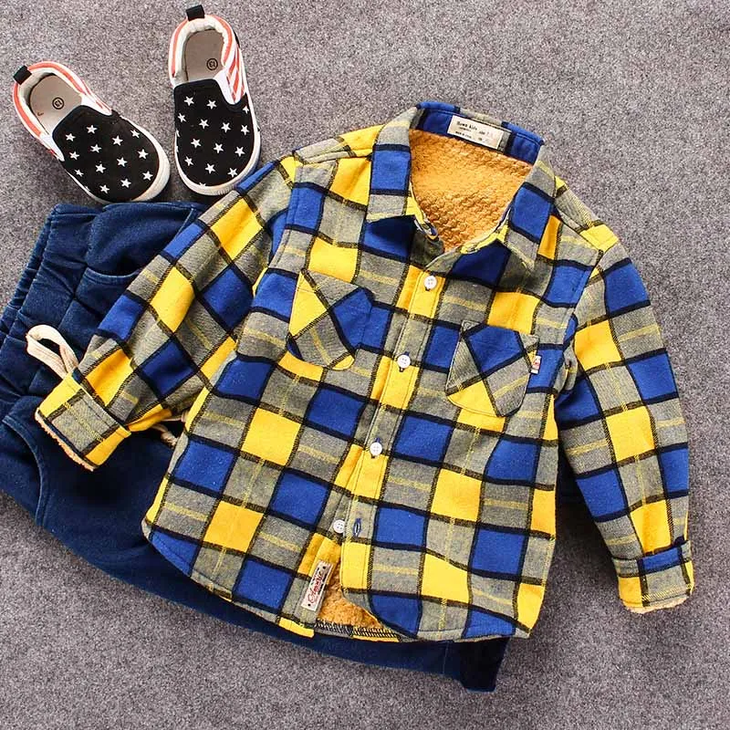 Детские осенне зимние футболки для мальчиков Модная теплая одежда джентльмена с