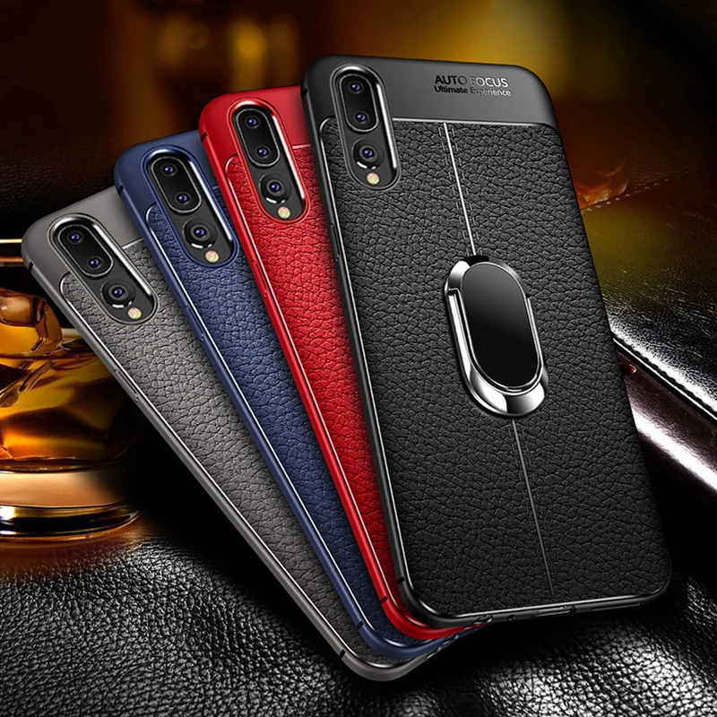 Для huawei P20 Pro Y9 автомобильный держатель Магнитный кронштейн Стенд палец кольцо TPU чехол для huawei Коврики 20 10 Pro Honor 8X Макс крышка