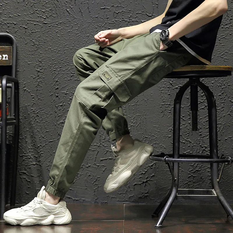 

Male Black Pant Men Multi-Pocket Harem Hip Pop Pants Trousers Streetwear Sweatpants Hombre Male Casual Fashion Cargo Pants Men