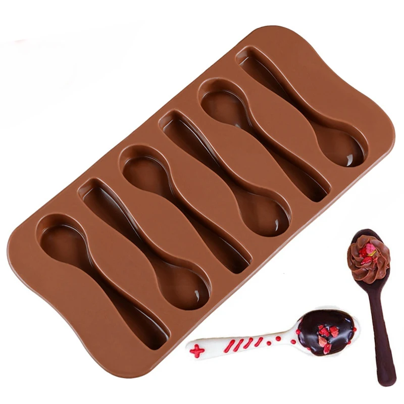 6 hole силиконовая форма для шоколада антипригарная ложки выпечки торта Формы
