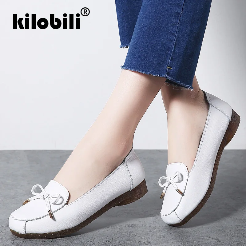 Kilobili/2019 г. весенние женские балетки на плоской подошве обувь из натуральной кожи