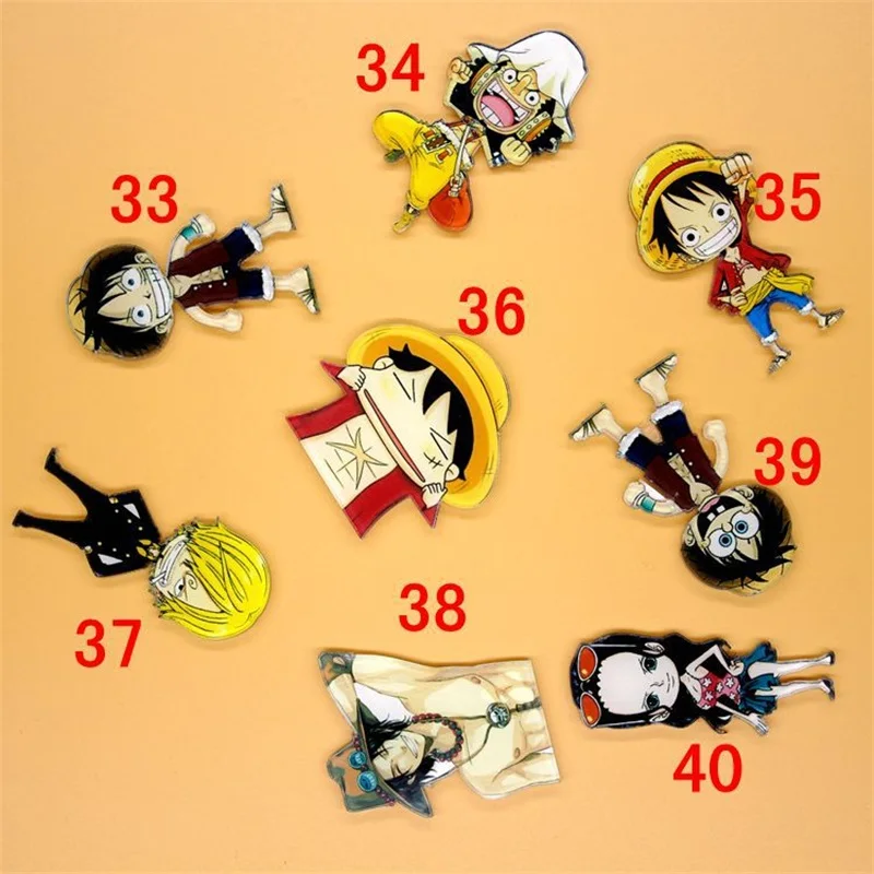 1 шт. японская мультяшная цельная акриловая брошь Луффи значок с животными для