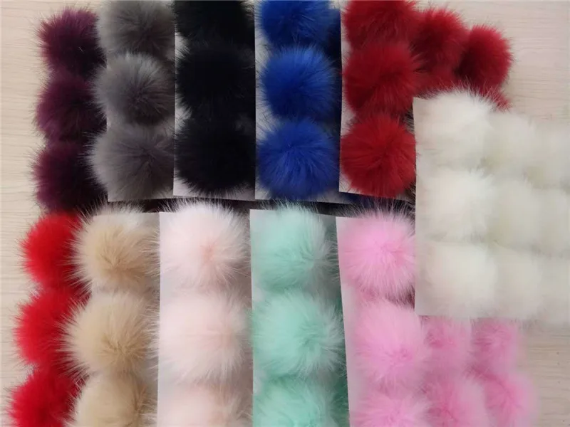 Меховые помпоны DIY искусственный Лисий мех мяч брелок porte clef pompom de fourrure пушистые Меховые помпоны головные уборы аксессуары для вязания