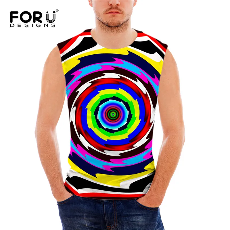 FORUDESIGNS/летние сексуальные топы на бретельках для мужчин новинка рисунок майка