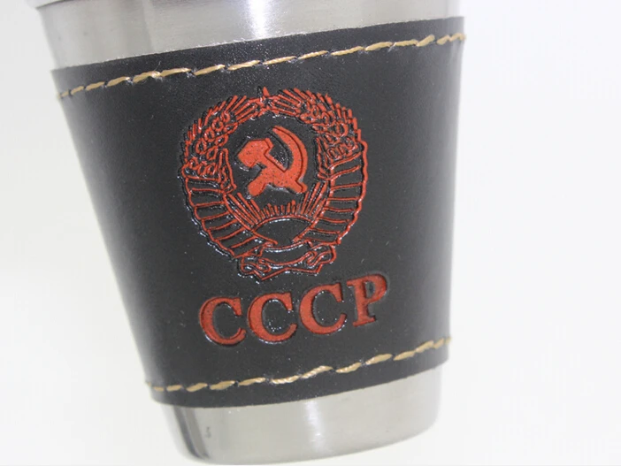 4 шт./лот 30 мл 70 150 304 стаканы из нержавеющей стали с искусственной кожей для вина