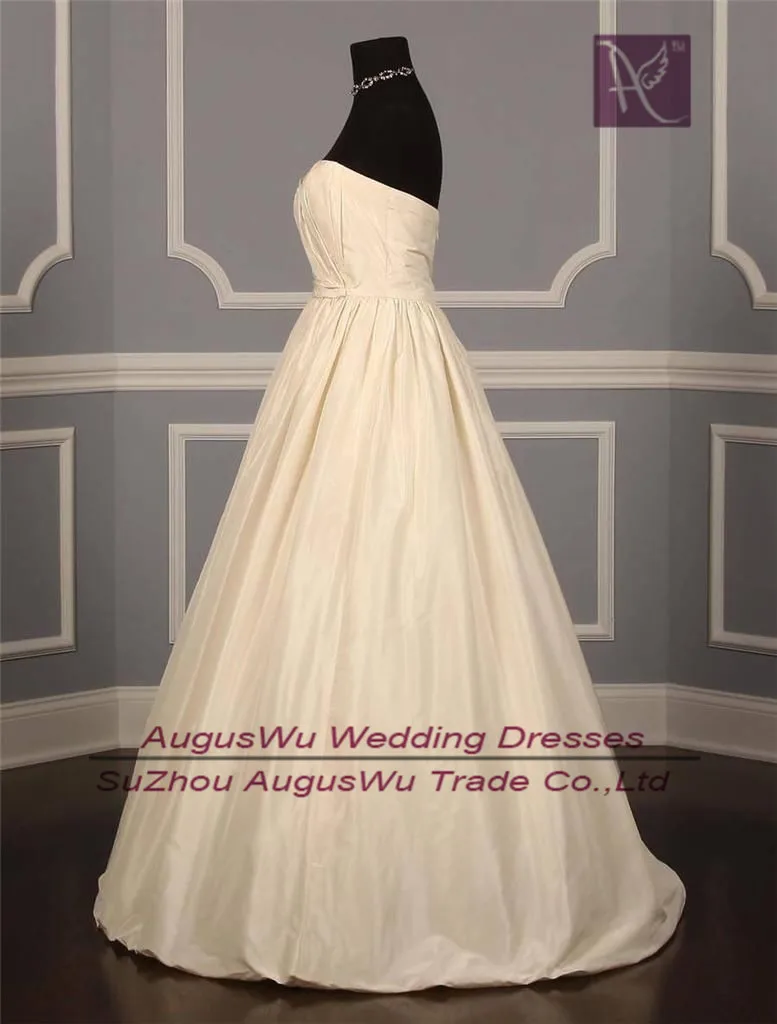 AWD098 2014 New A Line Taffeta Beaded White/Ivory Long Wedding Dresses Custom Size 2 4 6 8 10 12 14 16 18 20 22 24 26 28 | Свадьбы и