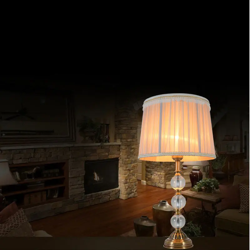 Старинные роскошные хрустальный шар настольная лампа E27 гостиная спальня серый