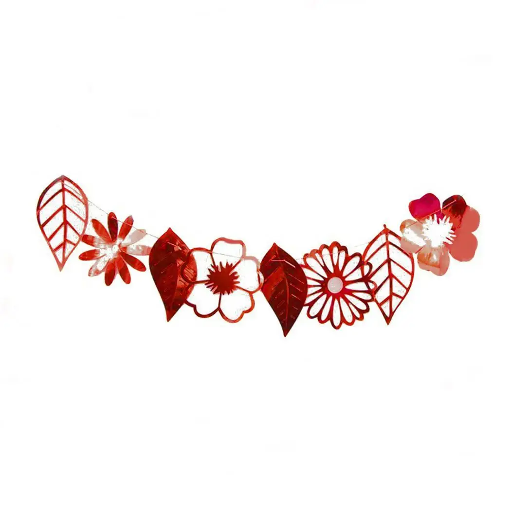 Цветы Листья баннер гирлянда для развешивания свадьбы День рождения дома