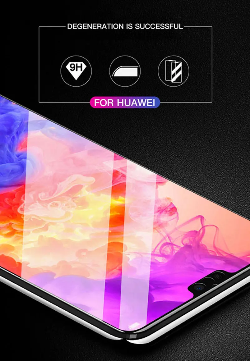 9D Защитная пленка для экрана из закаленного стекла huawei P30 Pro Y7 2019 p smart полное