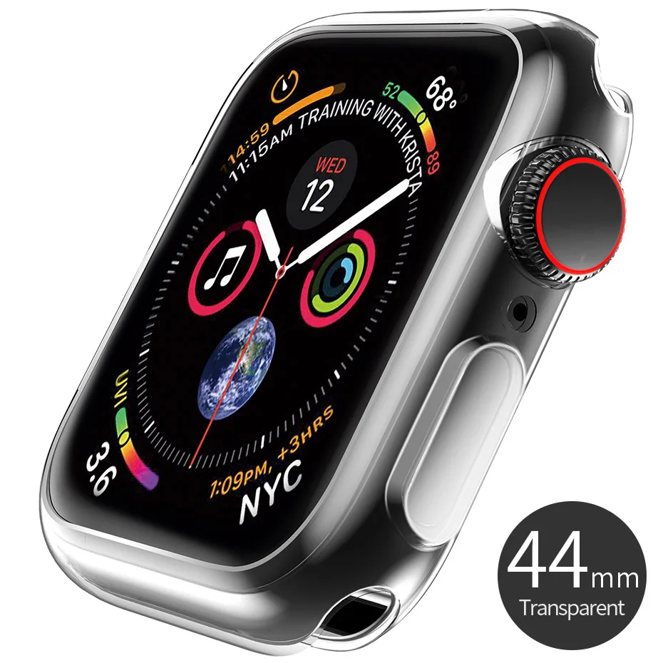 HOCO TPU оболочка для Apple Watch Series 4 44 мм 40 мм мягкий прозрачный чехол ультра тонкий прозрачный защитный чехол Защита Смарт-часы - Цвет: Transparent 44mm