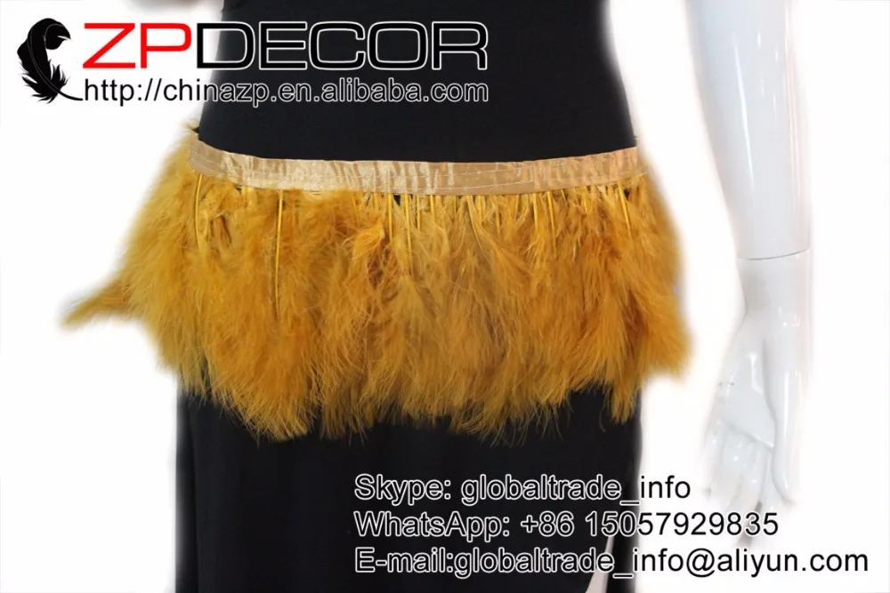 ZPDECOR 2 ярдов/партия 4 6 дюймов (10 15 см) красивый глубокий золотой Marabou Турция с пухом