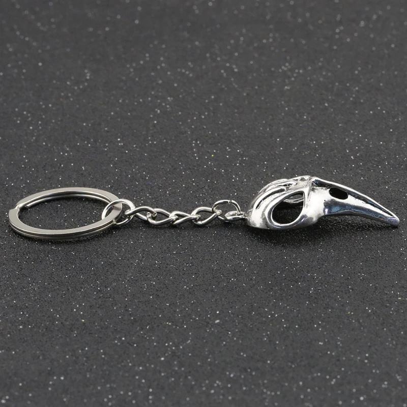 Ворон Череп брелок птица ворона Винтажное кольцо в стиле ретро стимпанк викингов