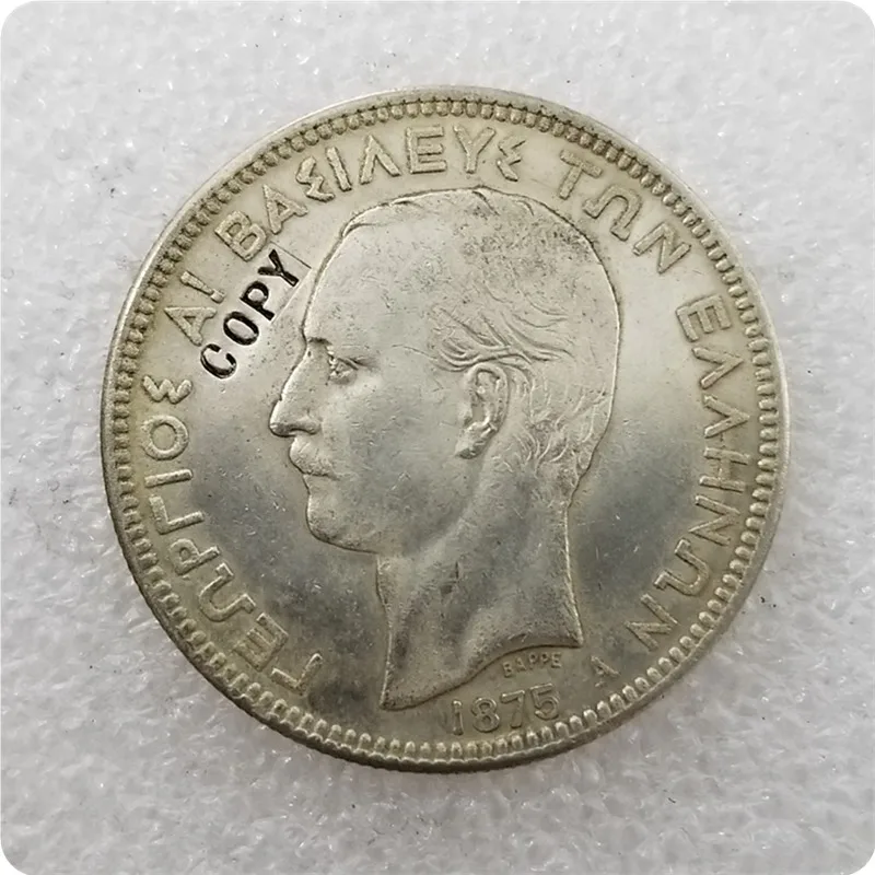 1875 1876 ГРЕЦИЯ 5 Drachma копия монет памятные монеты-копия медаль коллекционные монеты
