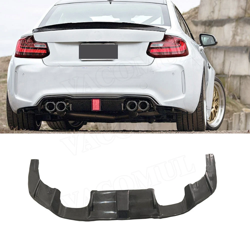 Car Carbon Fiber Rear Bumper Lip Diffuser With LED Light for BMW 2 Series F87 M2C Coupe Door 2016 2017 2018 Styling | Автомобили и