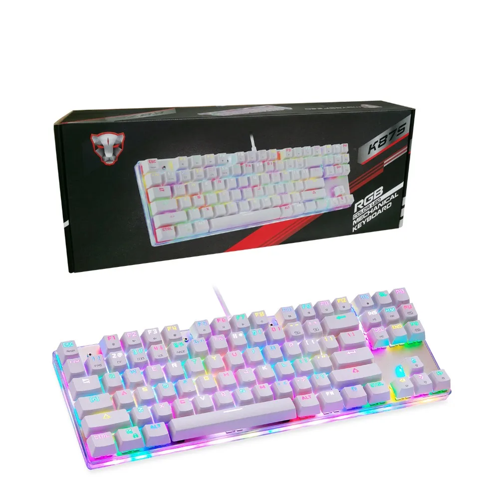 Motospeed оригинальная K87S механическая клавиатура RGB подсветка USB проводные
