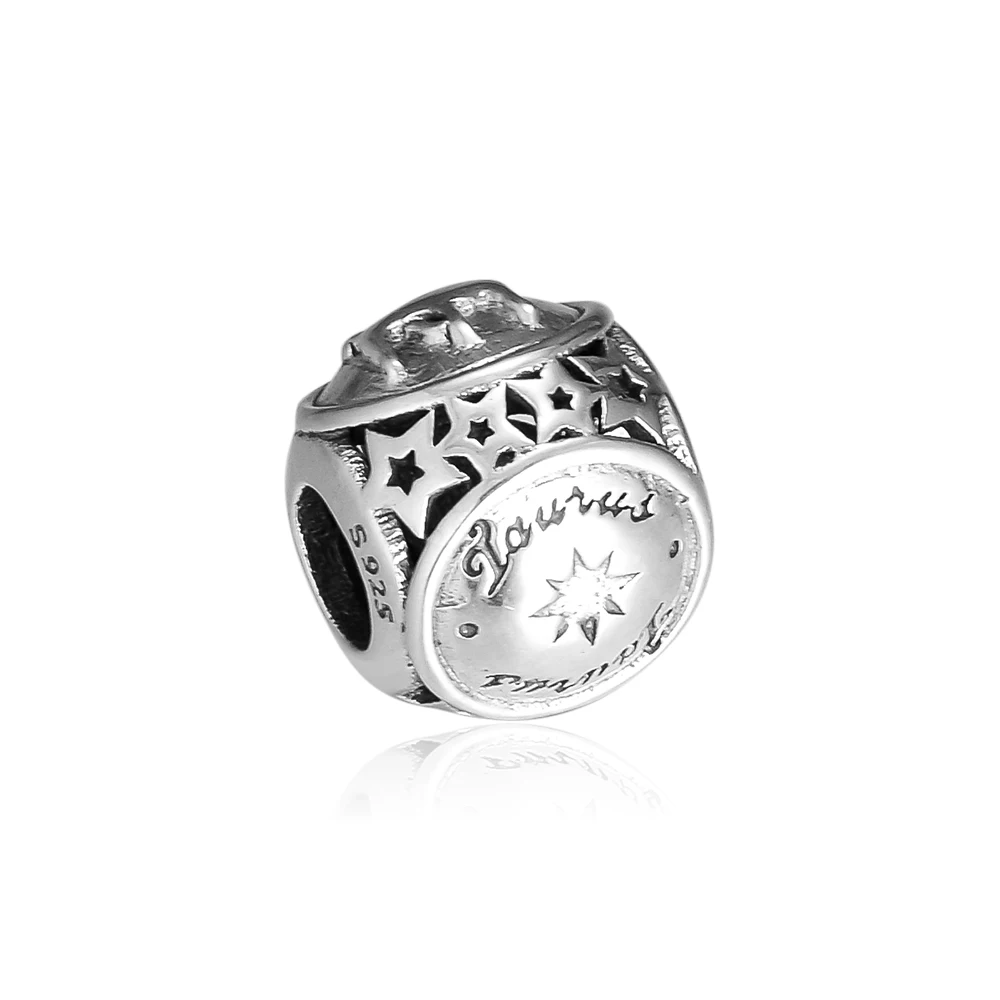 Подходит для Berloque Pandora браслет из стерлингового серебра 925 пробы Телец звезда