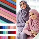 Женский шифоновый шарф с пузырьками, модный мусульманский хиджаб высокого качества, повязка на голову, тюрбан, тканевая шаль, исламский головной платок