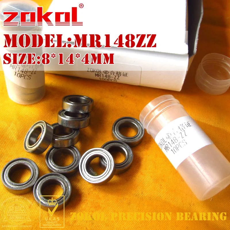 Подшипник zokol MR148 ZZ mr148zz MR148 открытый. Высота 3,5 мм миниатюрный глубокий шаровой подшипник 8*14*4 мм 8*14* мм