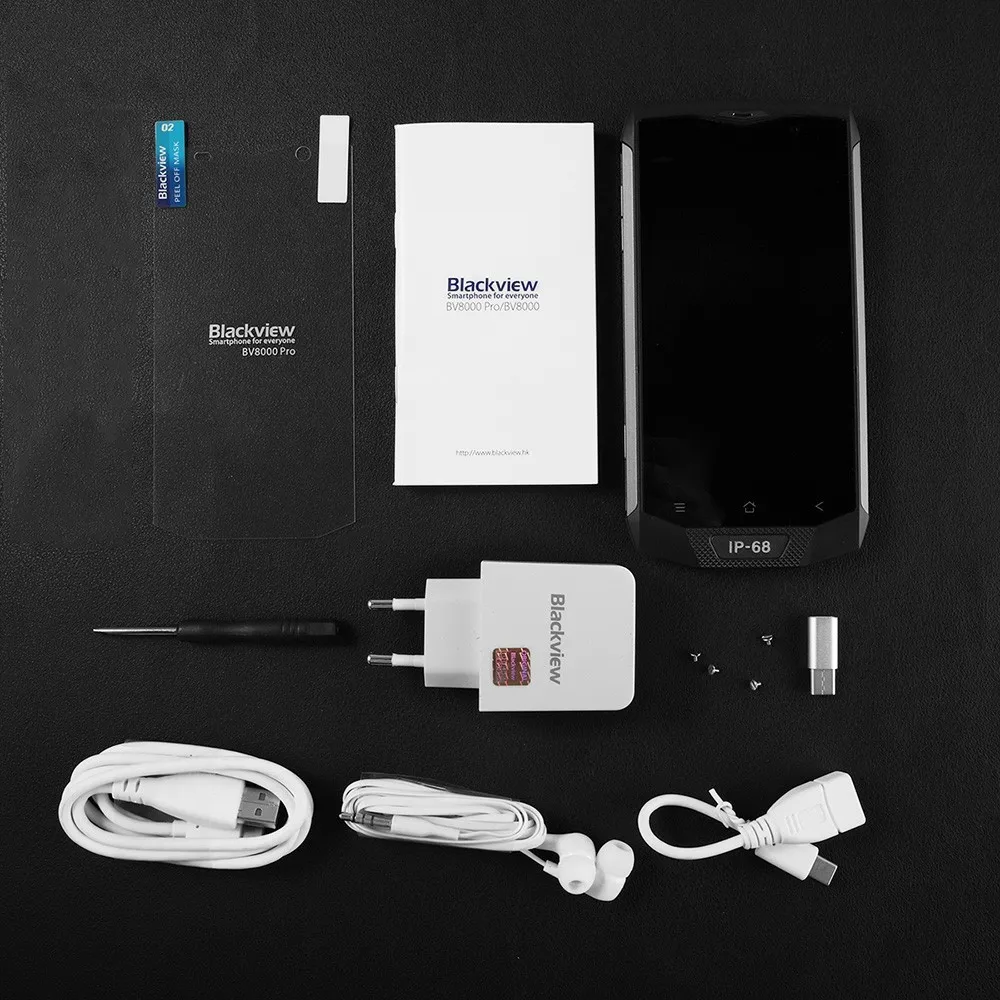 Водонепроницаемый Blackview BV8000 Pro 4 г LTE 5.0 'ɶ ГБ 64 Смартфон Android 7.0 Octa core 16.0MP + 8.0MP