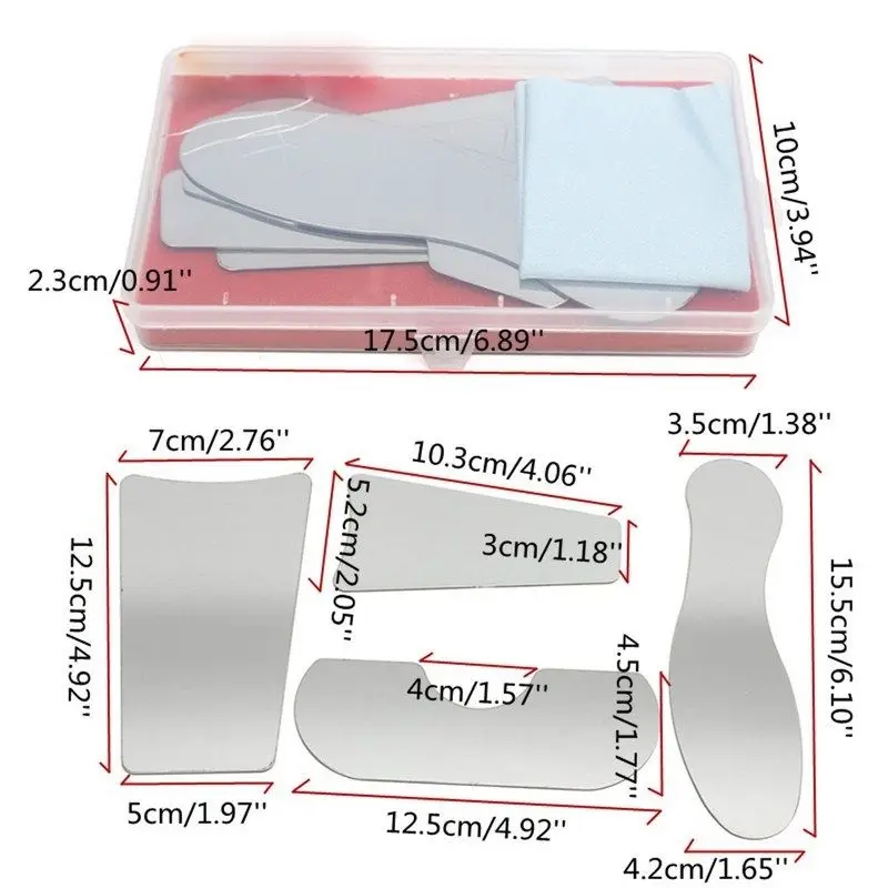 

OSLDENT 4 Pcs/Set Orthodontic Dental Stainless Steel Intra-oral Clinic Photography Mirror Reflectors