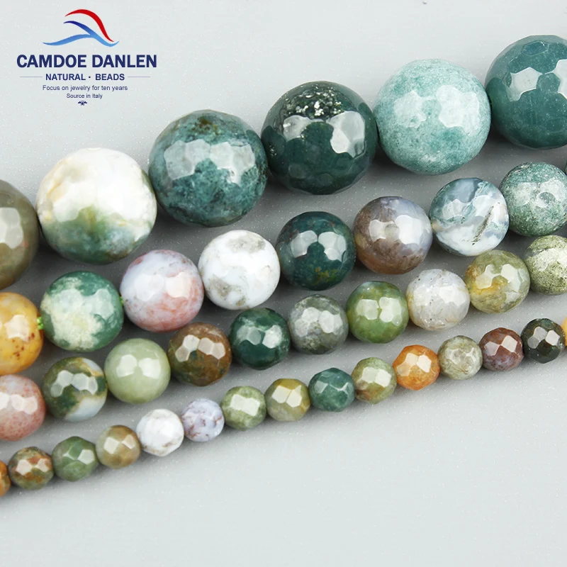 Круглые граненые индийские Агатовые Бусины из натурального камня бусины