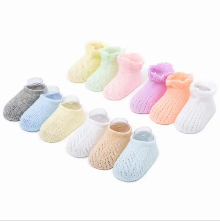 

Spring and summer thin cotton mesh hollow children's socks low-shallow baby baby socks 3 pairs of transfer ring boat socks