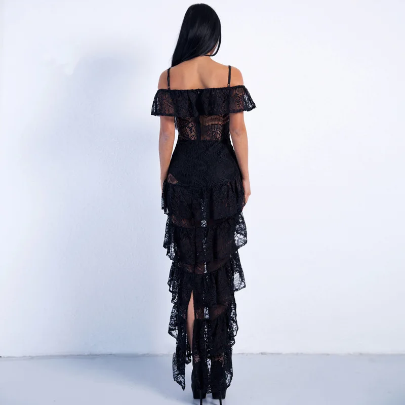 MUXU/белое кружевное платье с открытой спиной на бретелях vestidos женская одежда
