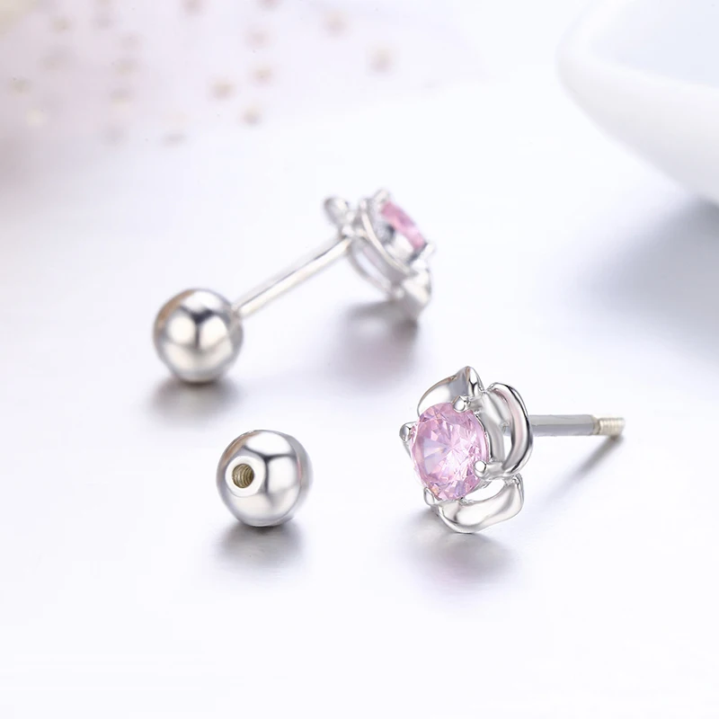 Женские и детские серьги гвоздики Orecchini Aros Aretes милые из стерлингового серебра 925