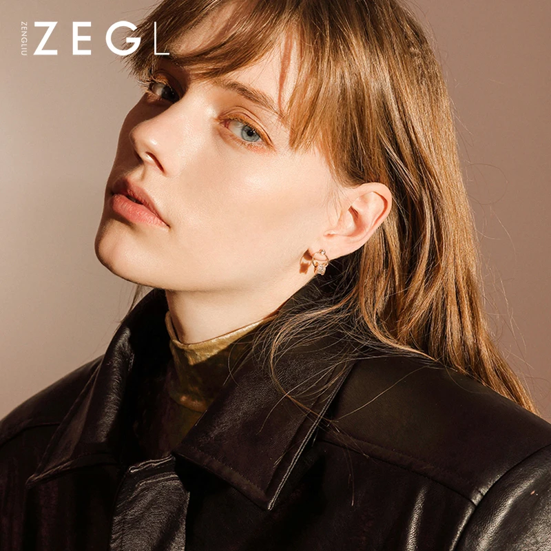 Женские мини серьги ZEGL в виде сердца|Серьги-кольца| |