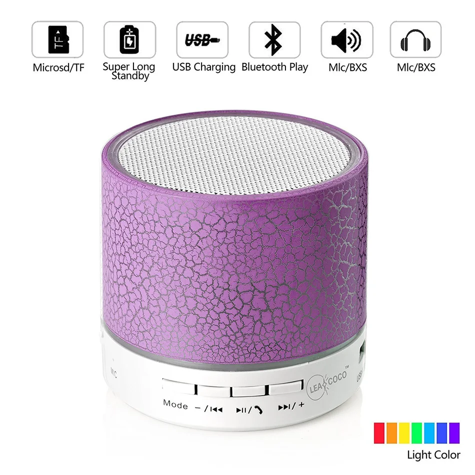 JKING Портативный Мини Bluetooth динамик s беспроводной громкой светодиодный TF USB FM звук