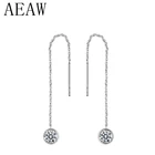 Женские круглые серьги AEAW, круглые серьги-капельки из белого золота 14 к, 3 мм, 0,2 КАРАТ, лабораторное кольцо с алмазом, серьги-капельки для свадьбы, помолвки, дня рождения