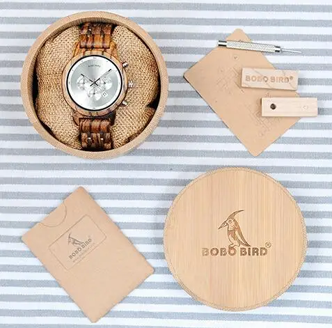 BOBO BIRD Топ люксовый бренд часы для женщин relogio feminino Дата дисплей наручные часы стоп функциональный saat V-P18 - Цвет: V-P18-2bamboobox