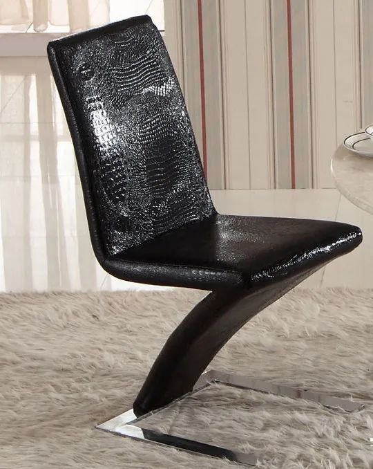 Модный обеденный стул из искусственной кожи в стиле русалки современный черный