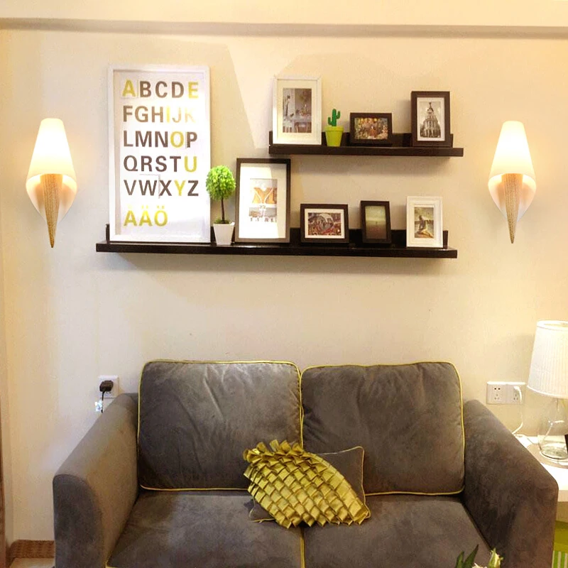 Художественные Светодиодные Деревянные Настенные светильники прикроватная