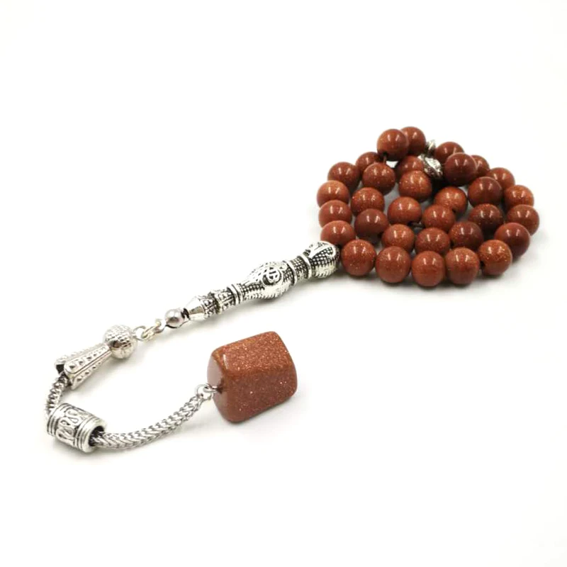 Натуральный авантюрин STONE Tasbih 33 66 99 молитвенные бусины новый стиль misbaha золотой