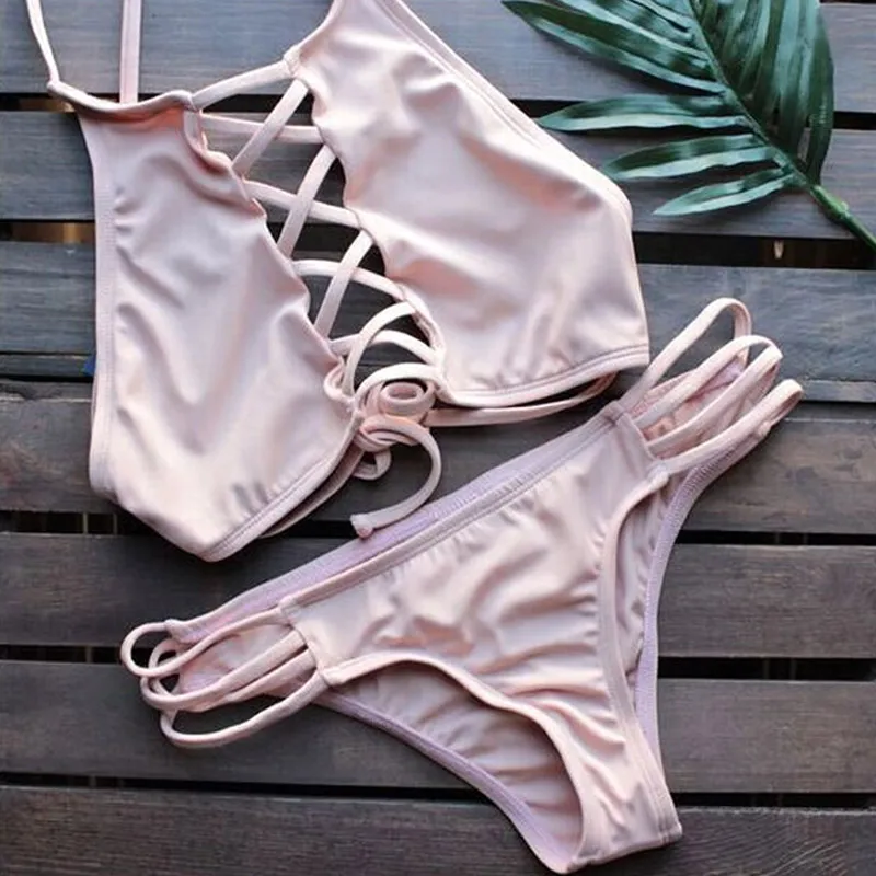 Новые Средства ухода за кожей шеи Бикини выдалбливают Для женщин Купальник