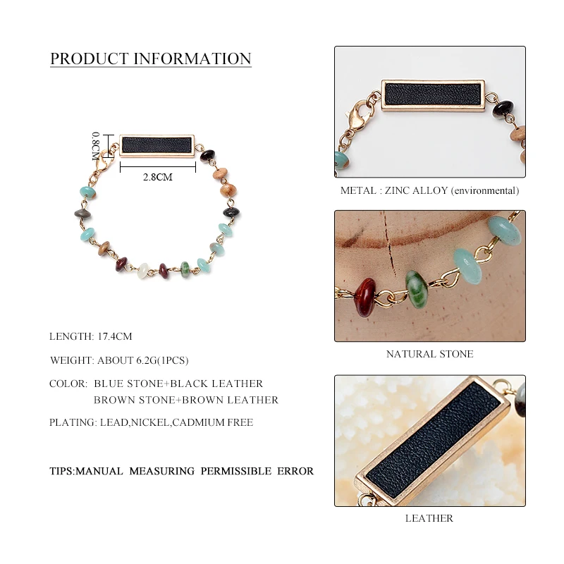 Wild &amp Free браслеты с бусинами из натурального камня Браслеты для женщин женские