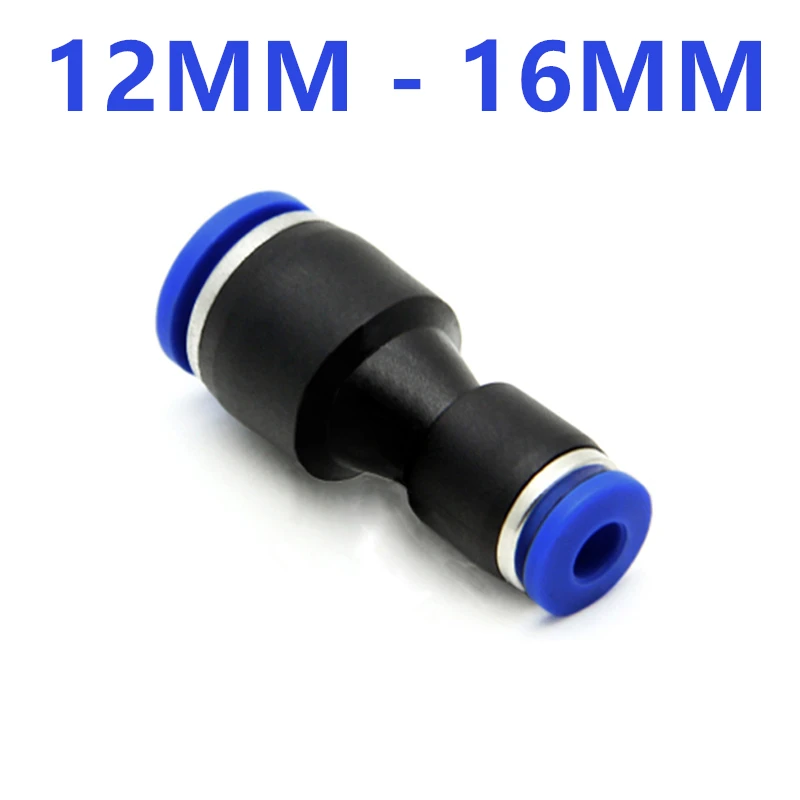 16MM-12MM Пневматический фитинг 4 мм 6 мм 8 мм 10 мм 12 мм 14 мм 16 мм OD труба одним нажатием в прямой соединение фитинг пластиковый быстрый разъем - Цвет: 16MM-12MM