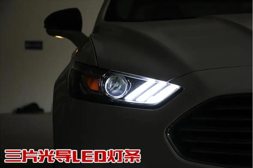 Бампер лампа для Mondeo 2013 год головной светильник fusion головной светильник DRL hi lo объектив Bi-Xenon HID fusion