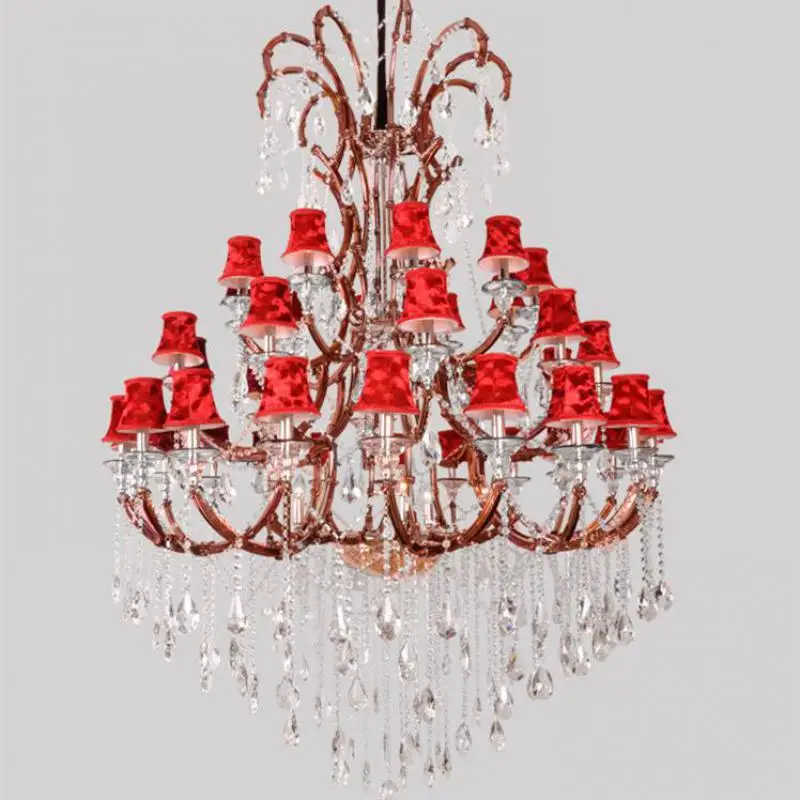 45 arm большой церковная люстра светодио дный коммерческого освещения Resort фойе с