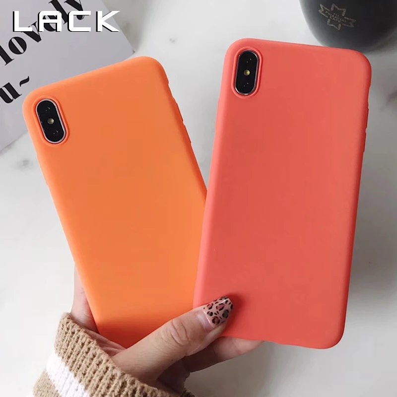 LACK Модный ретро оранжевый чехол для iPhone XS Max XR X 8 7 6S 6 Plus задняя крышка роскошный мягкий чехол из TPU Capa.
