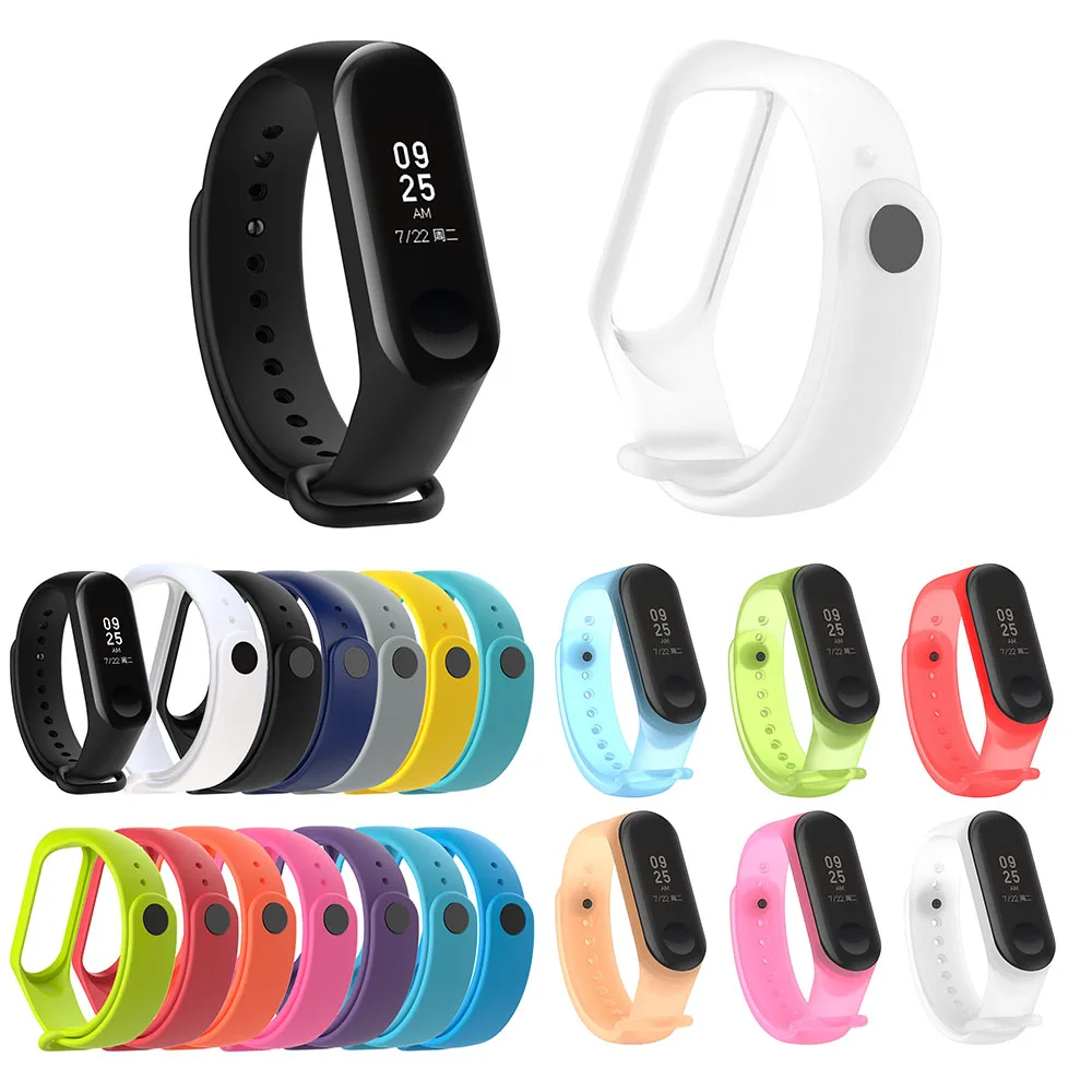 Силиконовый браслет для Xiaomi Mi Band 3 4 Смарт часы MiBand цветной сменный Браслет