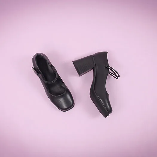 Black 8cm Женская обувь mary jane в винтажном стиле; коллекция года; туфли-лодочки в стиле ретро; замшевые туфли на высоком квадратном каблуке с ремешком на щиколотке и мехом; Размеры 4, 34, черного цвета; скидка - Цвет: Black 8cm