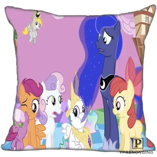 Pillowcase Для наращивания с лучшими продажами с рисунком из мультфильма «Мой Маленький Пони»(1) Подушка Чехол Спальня дома квадратная Наволочка на молнии(с одной стороны)#190404-01-173 - Цвет: Pillowcase