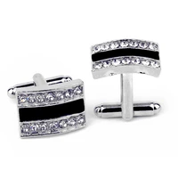 mens elegant style cufflinks set wedding business mens jewelry gift fashion black brand glazing silver color cuff buttons