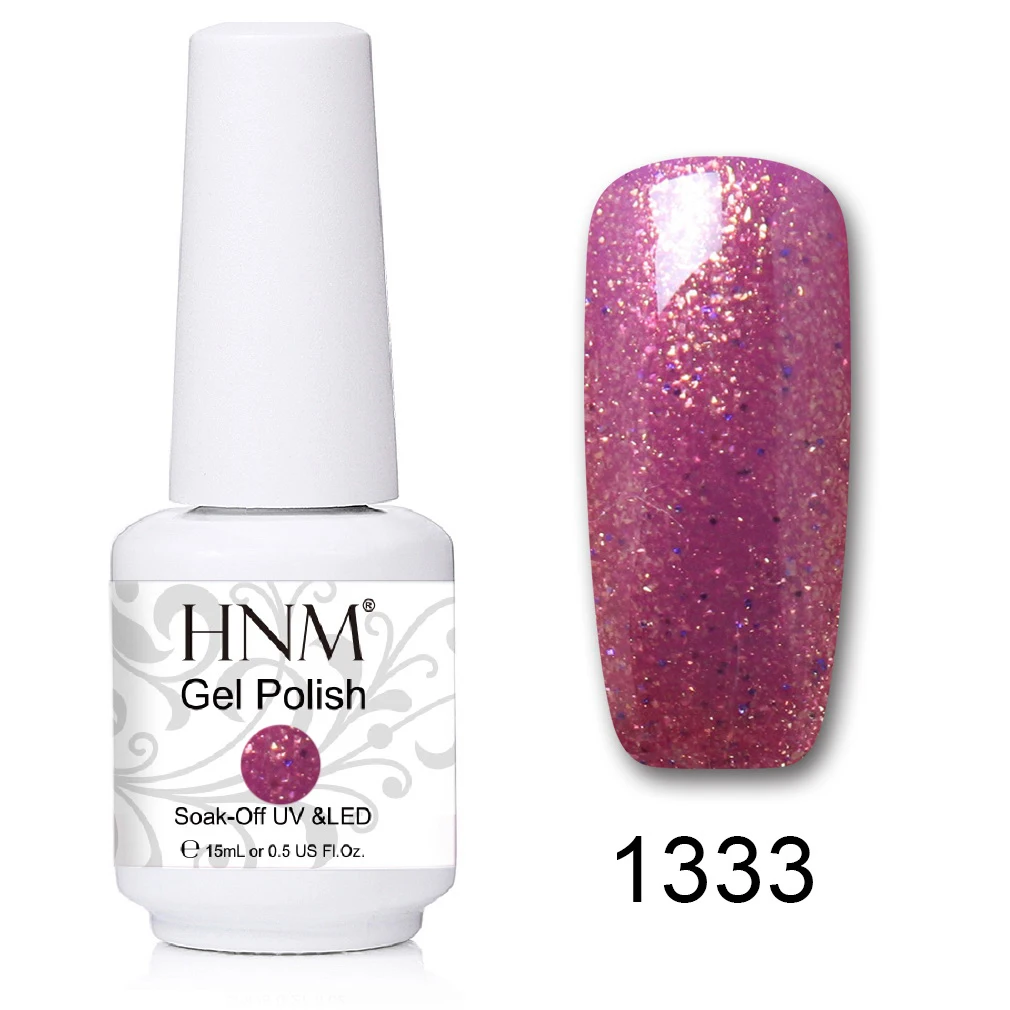 1333 HNM 241 Colors 15ml Pure Glitter UV Gel Nail Polish Soak Off Primer LED Lamp GelLak Hybrid Varnish For Nails Art Enamel Lacquer - Цвет: 1333