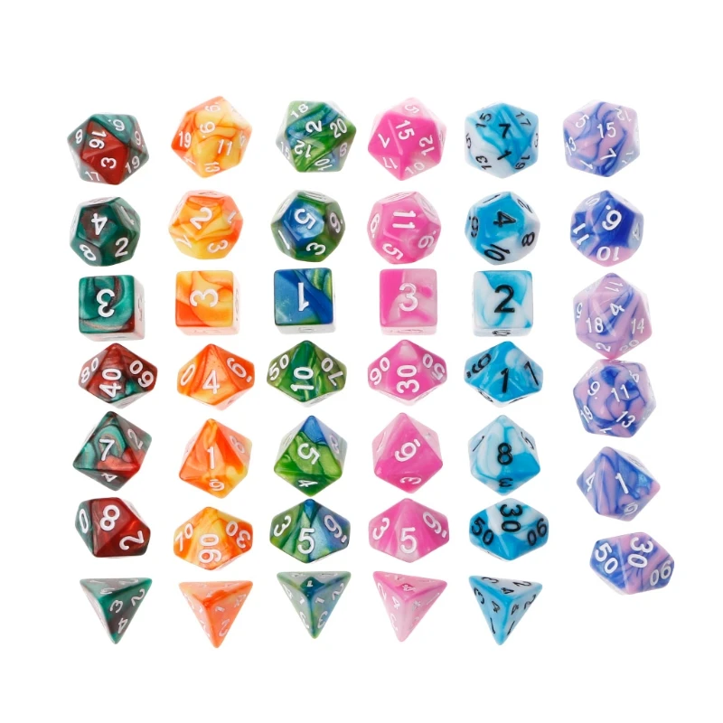 7 шт./компл. акриловые полигедрические кости для TRPG настольной игры|polyhedral dice|acrylic