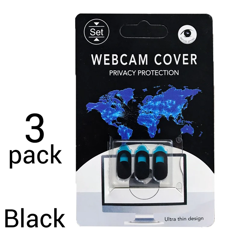 black 3pcs Новое поступление крышка для веб-камеры пластиковая Универсальная крышка для веб-камеры для ноутбука iPhone PC - Цвет: black 3pcs