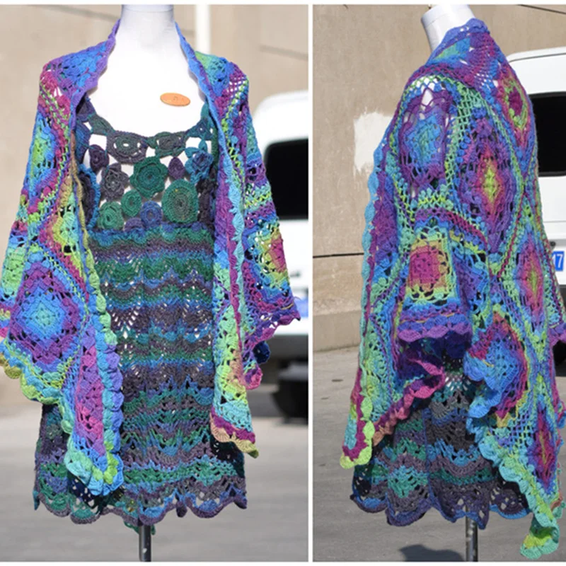 2 шара 100% шерстяная пряжа радужная меланжевая для вязания модный роскошный