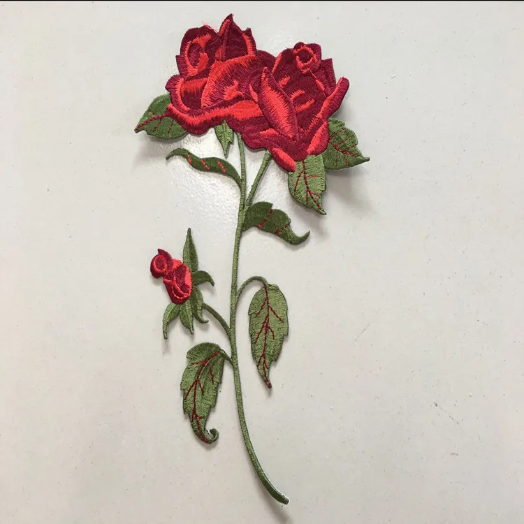 19 шт. без Повторите Красная роза цветок патч Вышивка аппликация Утюг пришить